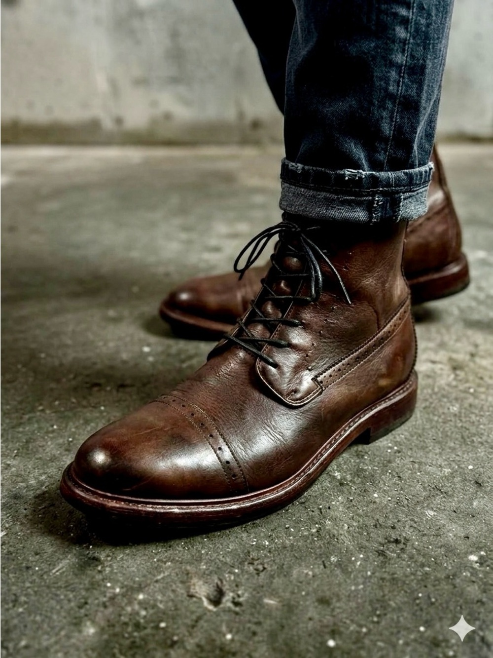 Frye Murray Leather Lace-Up Boots Brown Men’s Size 10.5 - Rare and discontinued